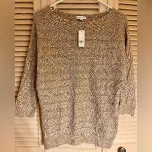 New York & Company Tan Cable Sweater
